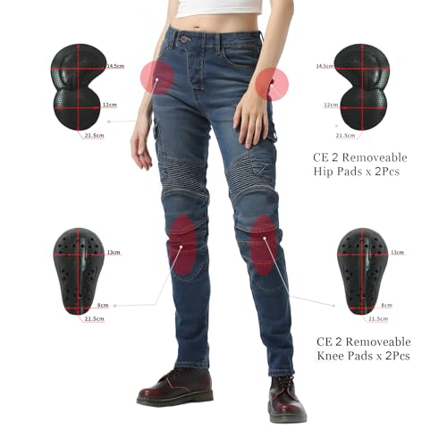 LOMENG Women's Armored Riding Pants