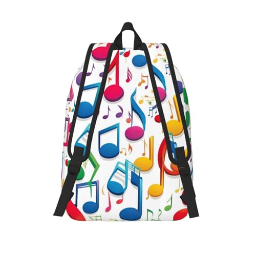 Mochila para laptop con estampado de notas musicales para mujer 3