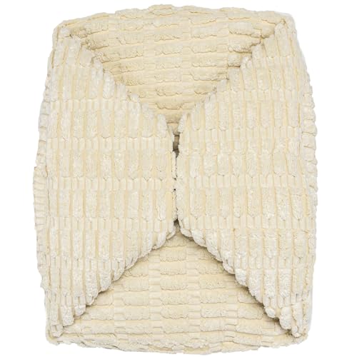 AbunHeri Unstuffed Ottoman Pouf Round Foot Rest Poof Ottoman No Filler Floor Foot Stool Pouf Bean Bag Cover with Storage for Living Room Bedroom - Thumbnail 6