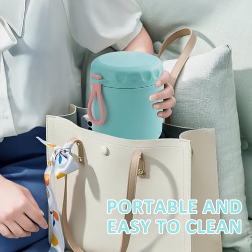 Termo para alimentos de acero inoxidable con asa y doble pared al vacío de 500ml 4