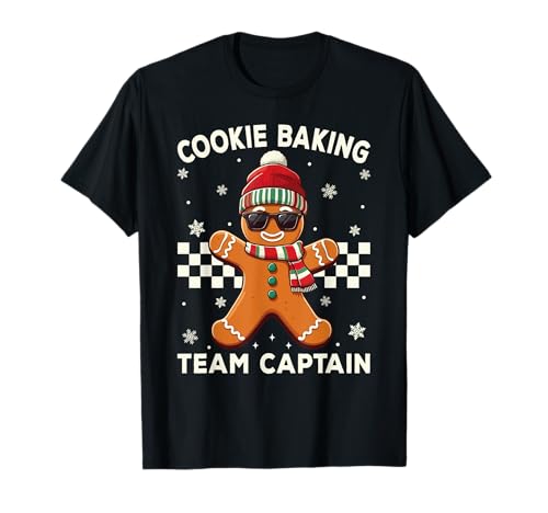 Christmas Pajamas Gingerbread Cookie Baking Team Captain T-Shirt
