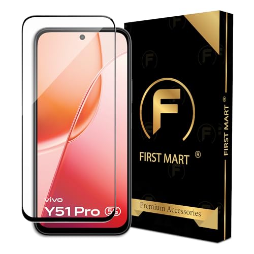 Image of FIRST MART Military Grade Gorilla Tempered Glass for Vivo Y51 Pro (6.75 Inch) With Edge To Edge Full Screen Coverage and Easy Installation Kit |Black
