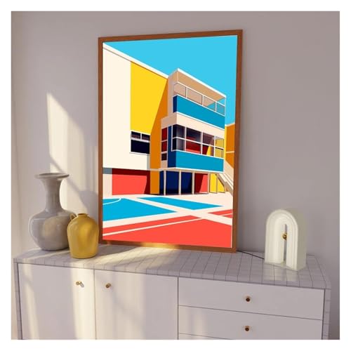 Tableau déco nature piscine et balcon affiche moderne abstraite en toile imprimée 30x40cm - 3