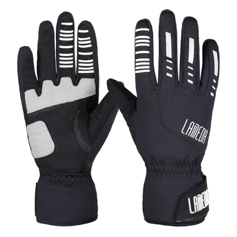 LAMEDA Winter Cycling Gloves Men Women, Thermal Fleece Touchscreen Bike Glove Windproof Warm for Mountain Road Bike Cover