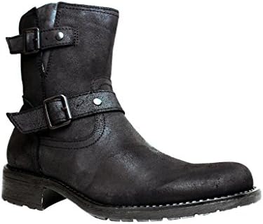 Marco Ferretti Nero Men's Leather Biker Boots