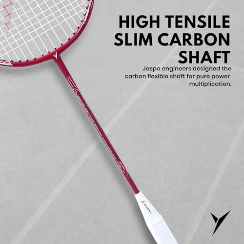 Buy Jaspo Ultra Ace-9901 Fusion Badminton Racquet | Graphite Shaft | 95gm Lightweight Racket | 28lbs String Tension | Even Balance for Power Smashes & Control | Stable Frame (Pack of 1) Online at Low Prices in India - Amazon.in - Image 4