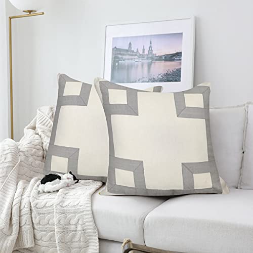 Image of SAJAVAT HOME CC448A Cotton Embroidery Cushion Cover (Pack of 1) Exclusive Edition 18x18 INCHES / 45x45 cm Off White (White, Cotton)