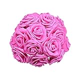 VENSen CASE Künstliche Rosenstrauß, dekorative Schaumstoff Rosenblumen, Braut Blumensträuße for Hochzeit Home Party Dekoration Hochzeit (Color : Rose red)