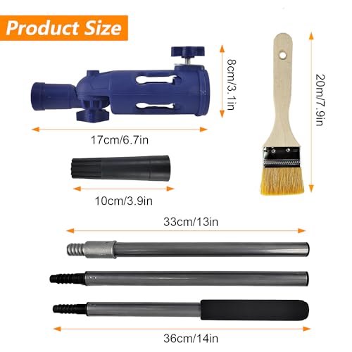 39 Zoll/1 m Teleskopstange Malerrolle, Farbroller mit Teleskopstange, Mehrwinkel-PinselverläNgerung für die Befestigung auf Standard-VerläNgerungsstangen, Hohe Decken