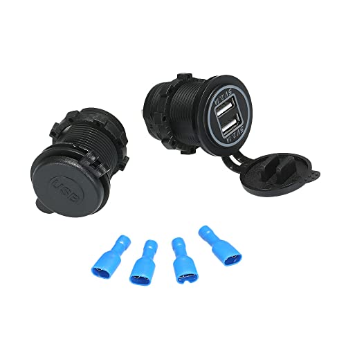 lifcasual Soquete carregador USB duplo 12V tomada à prova d'água 5V/4.2A LED indicador para carro R
