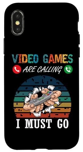 Video Games Are Calling And I Must Go Funny Player �Q�[�}�[�{�[�C �X�}�z�P�[�X iPhone X/XS �p