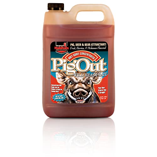 EVOLVED HABITATS Pig Out Wild Beast Bait Liquid Hog Attractant - Habit-Forming Long-Range Pig, Deer & Bear Attractant With Irresistible Fruit, Berries & Molasses Flavor - 1 Gallon