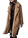 Minetom Invernale Cappotto Lungo Donna Parka di Peluche Tinta Unita Caldo Giacca Lunga con Revers Moda Maniche Lunghe Davanti Aperto Outwear Kamel IT 38