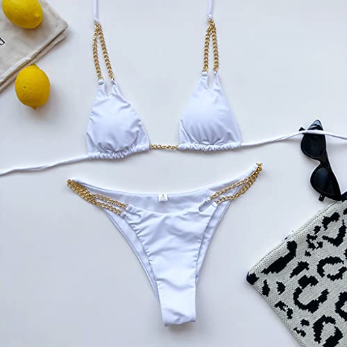 Womens Bikini Swimsuits Beachwear Swimwear Filled Women's Solid Bra Bikini Piece Set Swimsuit Two Swimwears Tankinis White #TOP2
