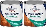 IMPREGNANTE ACQUA, 0,75L, CASTAGNO SCURO (Confezione da 2)