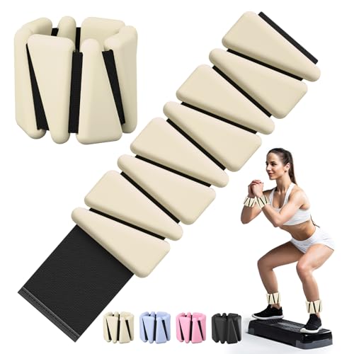 Wrist & Ankle Weights for Women Wearable Strong Arm & Leg Weights Set of 2(1Lbs Each) Adjustable Ankle Weights for Walking Yoga Dance Barre Gym Exercise Pilates Walking Running