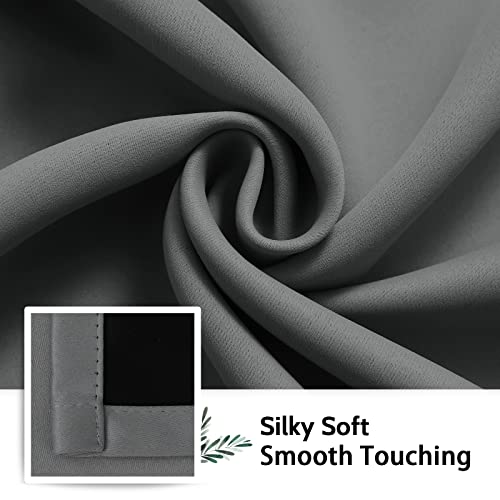 Image of SimpleHome Grey 100% Blackout Curtains Room Darkening Living Room 63 Inch