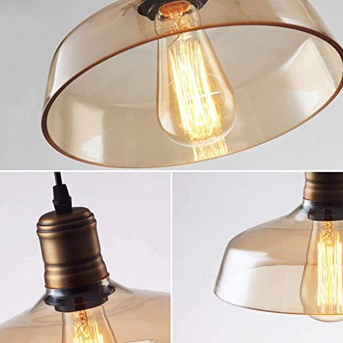 Lámpara de techo vintage industrial ajustable E27 de vidrio retro para loft y bar 7