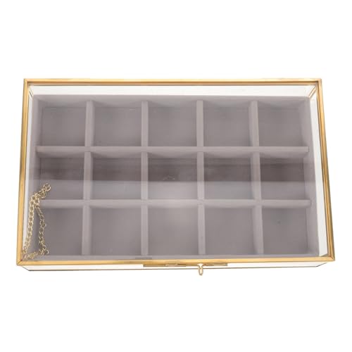 Boîte à bijoux en verre Healeved avec 15 compartiments de rangement - 2