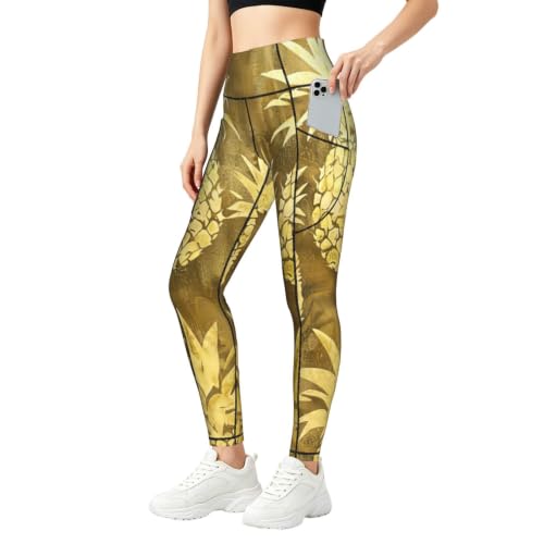 Pantalones de yoga holgados para mujer y leggings de descanso cómodos con estampado de piña