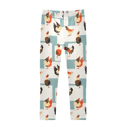 Girls Basic Leggings Baby Girls Pants Chicken Plaid Soft Footless Stretchy Tights Pants 4-10Y