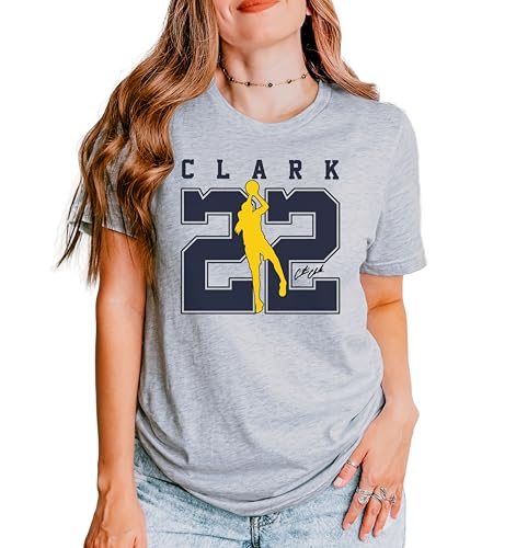 Caitlin Clark #22 T-Shirt | Indiana Pro Basketball Fan Apparel | Shooting Silhouette Graphic Tee for Men & Women Athletic Heather