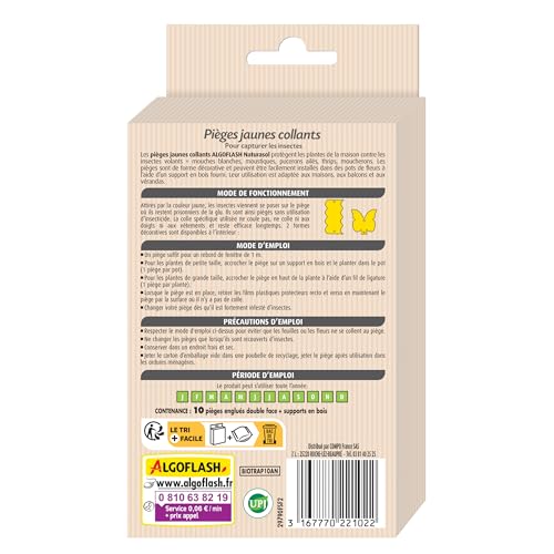 Pièges Jaunes Collants Sans Insecticide ALGOFLASH - Élimine les Insectes - 4