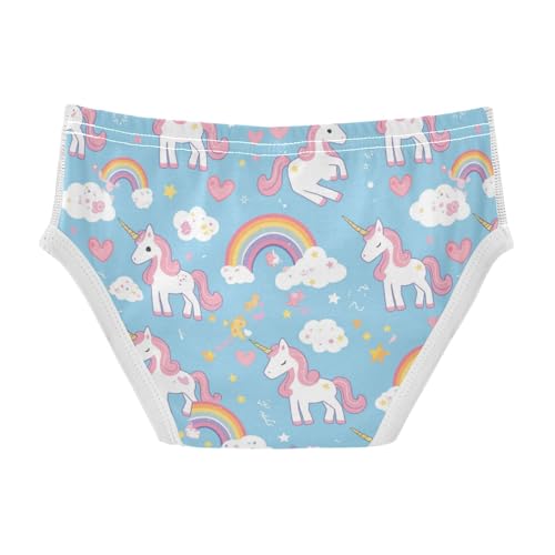 Wusikd Cute Unicorns Rainbows Boys' Underwear Cotton White Stars Clouds Boys Briefs Soft Toddler Underwear 2T2