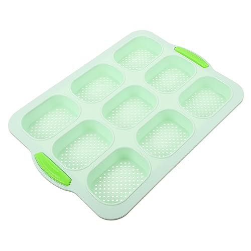 Alipis 9 Molde de pastel de silicona pequeño para silicio no lata hornada bandeja de pastel bandeja de pan francés molde de pan francés de bricolaje gel de sílice Green
