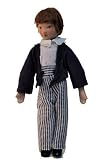 Melody Jane Dollhouse Victorian Boy in Stripe Pants Miniature Porcelain People