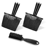 Friseur Bürste, 3 Stück Nackenpinsel Friseur Barber Bürsten Nackenbürste, Schwarz Haarpinsel Friseurpinsel Professioneller Nylonpinsel für Haarschnitt & Styling Essentials Friseurwerkzeug