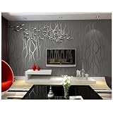 Pegatina De Pared Personalizada Elegante Y Hermosa Textura En Relieve De Gamuza. Vinilos Decorativos Para Dormitorio Y Salón (Size:53x950x0.1cm,Color:gris oscuro)