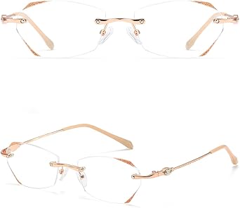 TERAISE Frameless Reading Glasses For Women With Blue Light Blocking