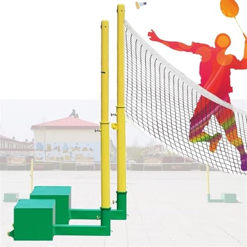 WDJBPSH Freestanding Badminton Sets with Replacement Balls Netting, Heavy Duty Portable Pickleball Combo Kits for Backyard Driveway Stadium Playground, Easy to Move(with 7.5m Pickleball net)