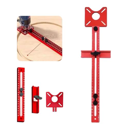 4 in 1 Einstellbare Aluminium Fräszirkel Metrische MM Kreisschneidevorrichtung Multifunktionale Frässchablone Oberfräsenwerkzeug Schrank-Hardware-Vorrichtung