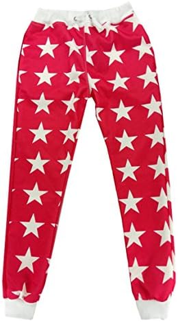Men's Joggers Pants Stars Swag Sweatpants 3d Sport Gym Trousers Women Red (S)