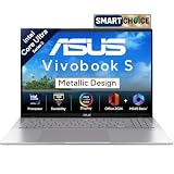 ASUS Vivobook S16 OLED,Smartchoice,Intel Core Ultra 7 255H,16GB RAM,512GB SSD,16", Win11, Office 2024, M365 Basic(1Y), Cool Silver, 1.7Kg, S3607CA-SH077WS, Intel Arc iGPU,Metallic Design Laptop, AI PC