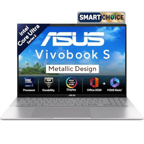 ASUS Vivobook S16 OLED,Smartchoice,Intel Core Ultra 7 255H,16GB RAM,512GB SSD,16