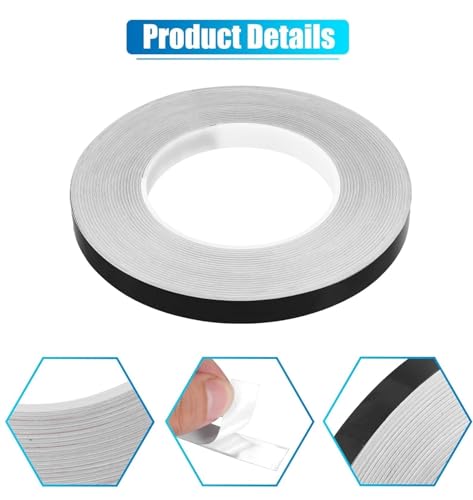 Image of WALLMATE Reflective Tape Outdoor Safety Warning Lighting Sticker Waterproof Tape for Bicycle Bike Car Motorcycle Cycle Decoration (Black Strip, 0.5 In x 45 Mtr (1771 in))