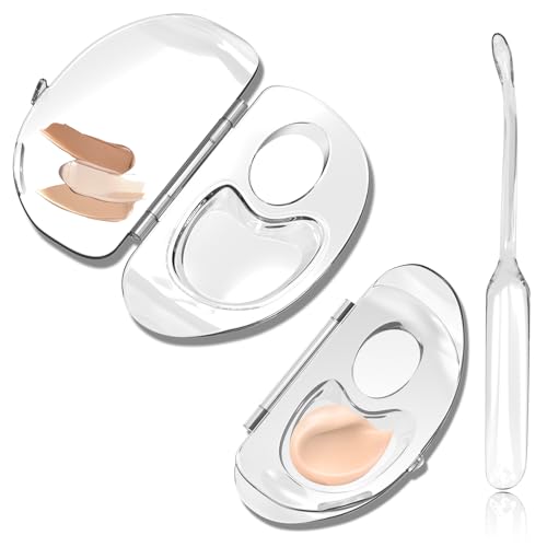 Simpeak 3 in 1 Makeup Mixing Palette with Foundation & Lipstick Palette, Blending Tools Storage Disc for Eyeshadows