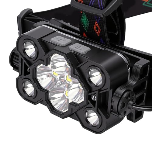 Linterna frontal LED recargable Tipo C de 2500 lm con sensor y 14 modos de luz 6