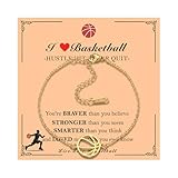 Gold Basketball Bracelet for Men Women - Dainty 18K Gold Plated Adjustable Gold Sports Bracelet Basketball Jewelry for Women