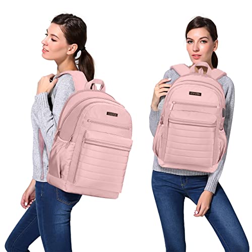 Image of KEOFID Casual Backpack for Women, Work Backpack for Women, Back pack for School College, Carry-On travel backpacks, Anti-Theft Womens backpacks, School bookbag for girls(Pink)
