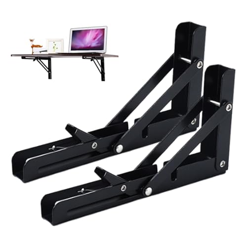 Soporte Plegable Para Estante | Estante De Pared Plegable En 2 Unidades - Soporte Triangular Compacto 20 Cm Para Cocina Lavandería Exterior Microondas Y Autocaravana Ahorro Espacio