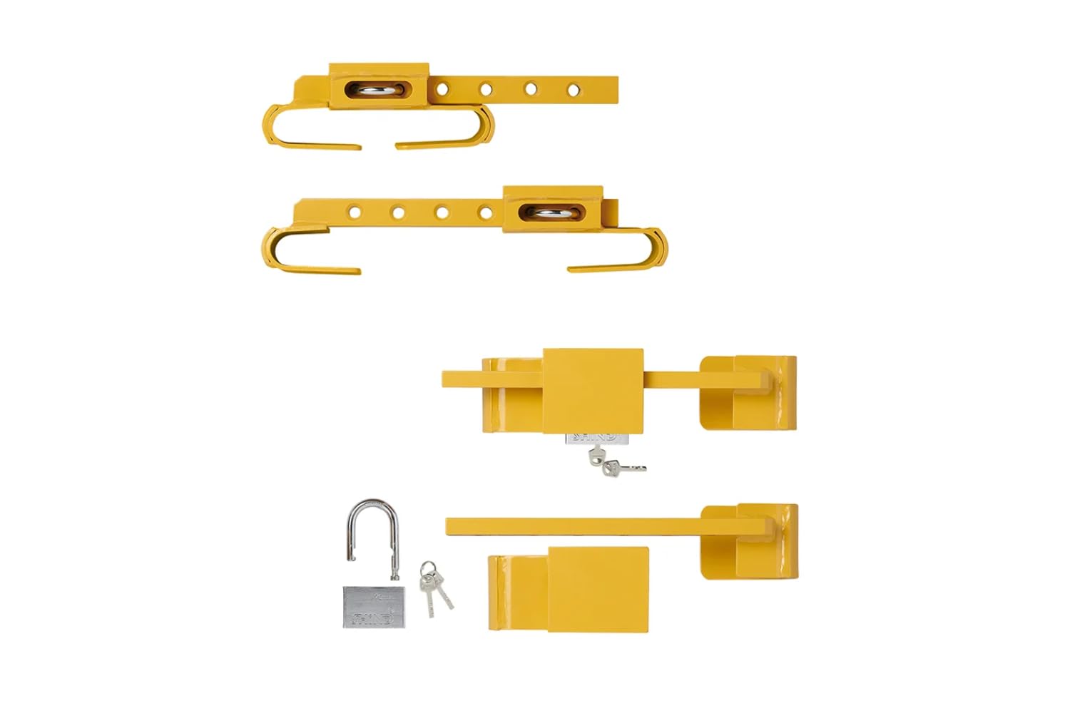ProPlus 381341V01 Container Diebstahlsicherung Signalgelb Baucontainer-Schloss einstellbar von 23-42 cm, für LKW, Frachtcontainer und Überseecontainer Containerschloss inkl. 2 Schlüssel | Gehärteter Stahl in Signalgelb mit 4 Schlüsseln. Sichert LKW-Anhäng