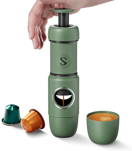 STARESSO TRAVEL NS Portable Espresso Maker, Ultra-Light Manual Coffee Machine, Compatible with Nespresso Original Pods, Perfect for Travel Camping Hiking