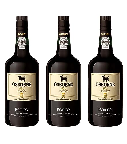 Osborne Fine Tawny Port – Hochwertiger, roter und fassgereifter Portwein aus dem Douro Tal Portugals mit 19,5 vol. (3 x 0,75l)