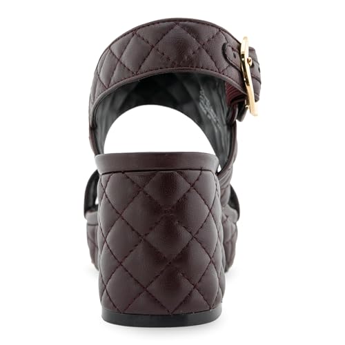 Aerosoles Women's Camera Quilted Platform Sandal, Deep Aubergine Leather, 8M by Aerosoles - Image 3