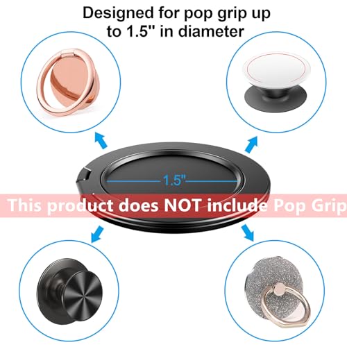 Image of MINDSKY Dual-Sided Magnetic Phone Ring Holder Cell Phone Grip Stand Compatible with Magsafe Cases iPhone 12 13 14 15 Series (Dual Magnet)