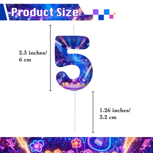 Image of Blue Number 5 Birthday Candles, Cartoon Themed Cake Toppers for Boys Girls Cake Decorations, Birthday Decorations Party Supplies, Number Candles for Party Decor